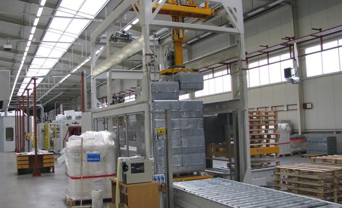 line for packaging and palletizing